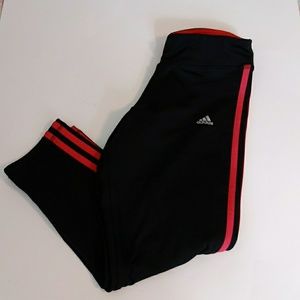 Adidas climate running leggings black/pink small
